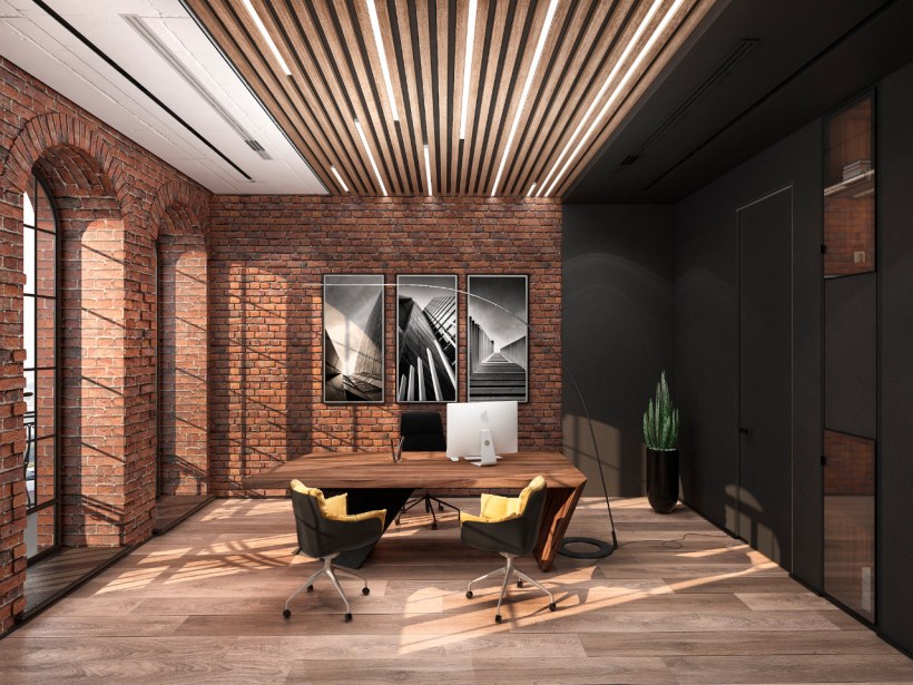 Кабинет руководителя в стиле лофт