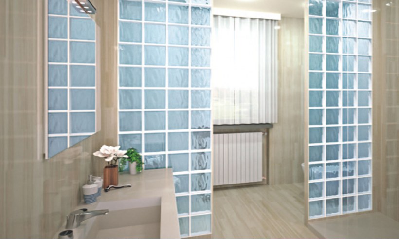 Стеклянные блоки для перегородок