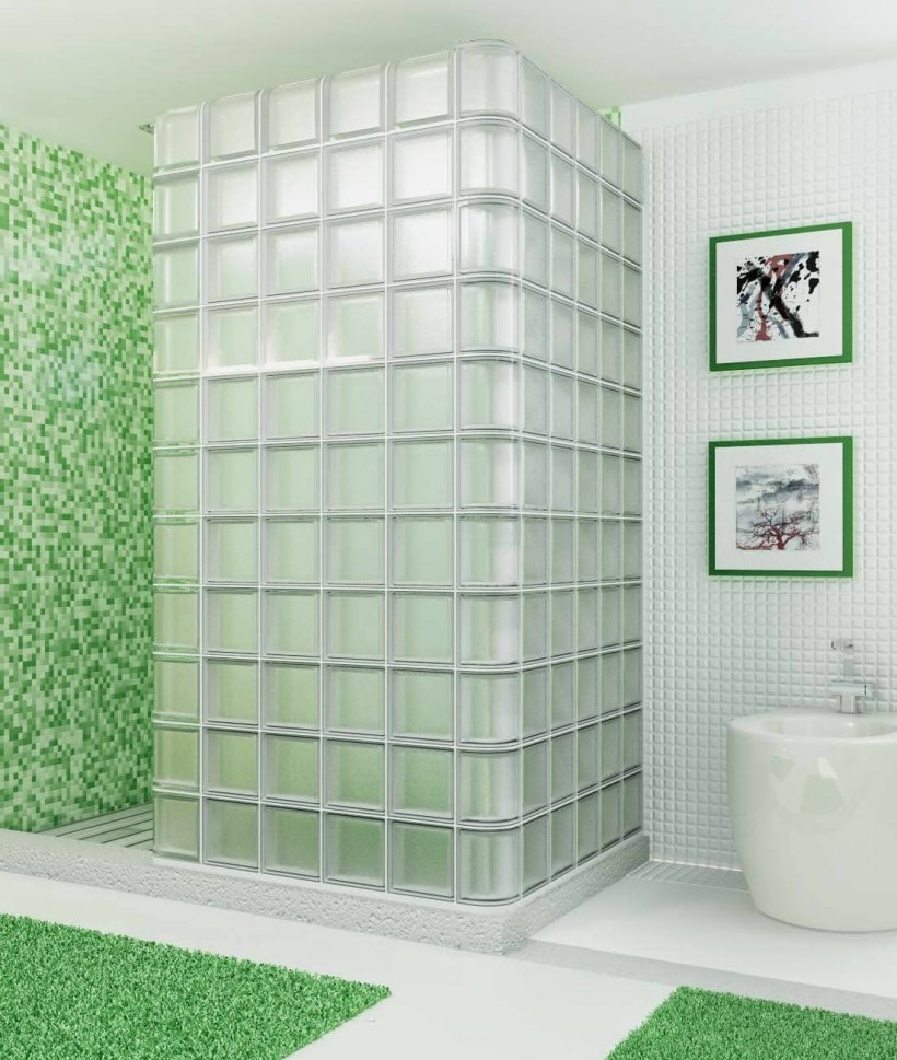 Душевые из стеклоблоков