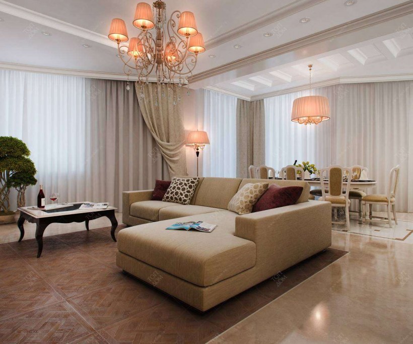 Светло бежевая гостиная