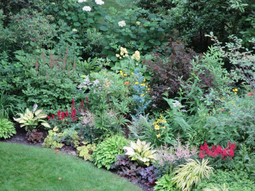 Клумба Хоста и астильба