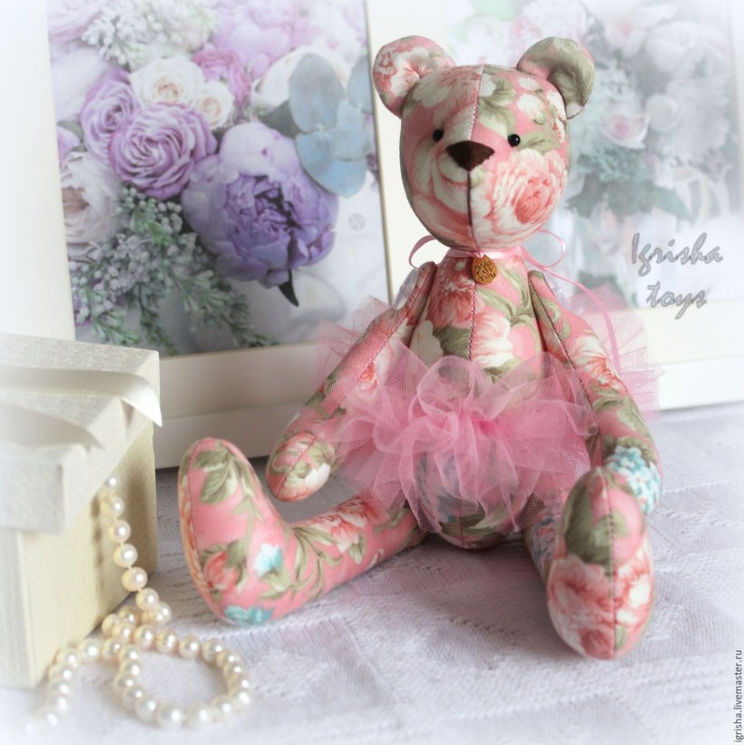 Мишка в стиле шебби Шик