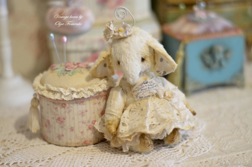 Мишка в стиле шебби Шик