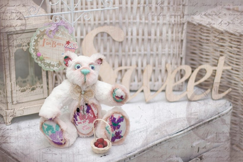 Мишка в стиле шебби Шик