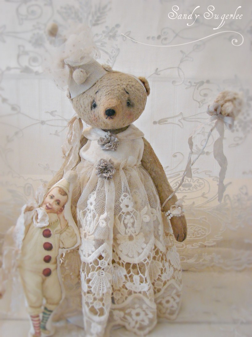 Мишка в стиле шебби Шик