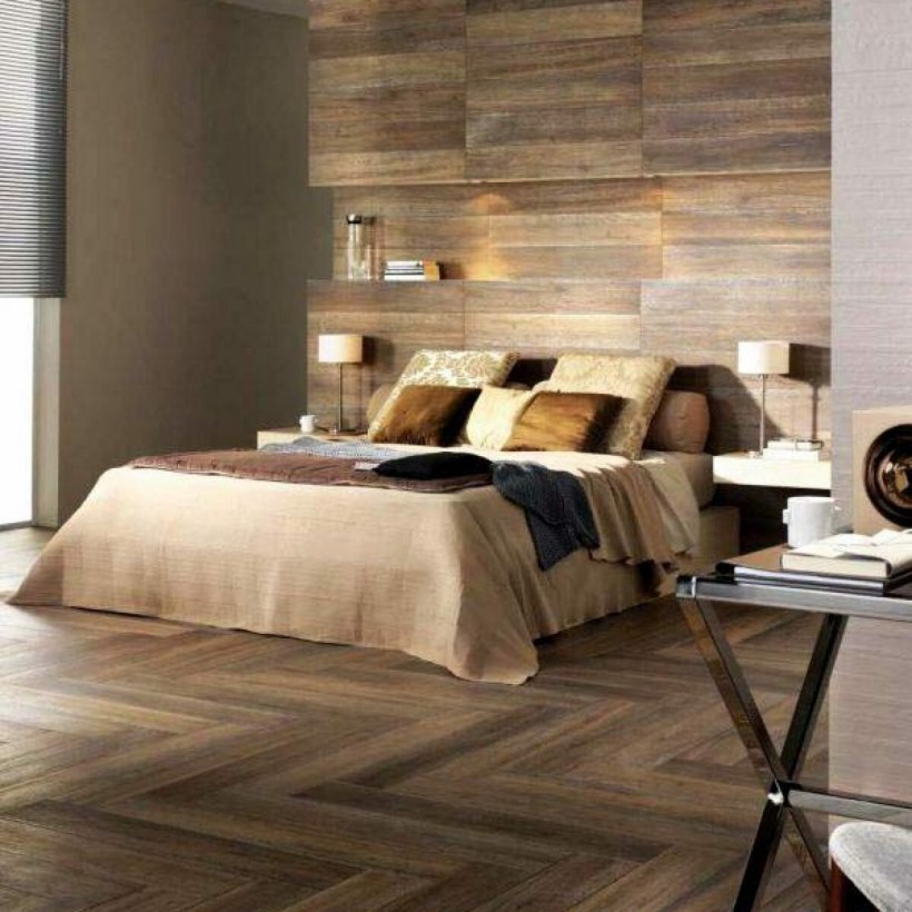 Ламинат на стене в интерьере