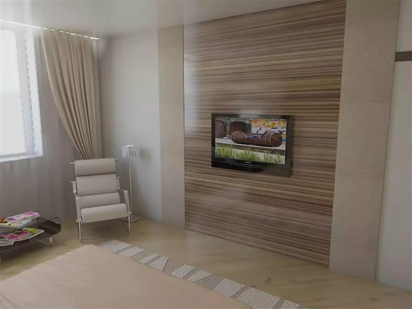 Ламинат на стене в гостиной