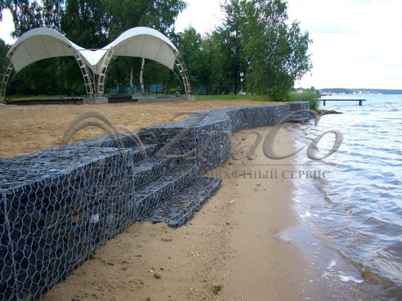 Габионы берег реки