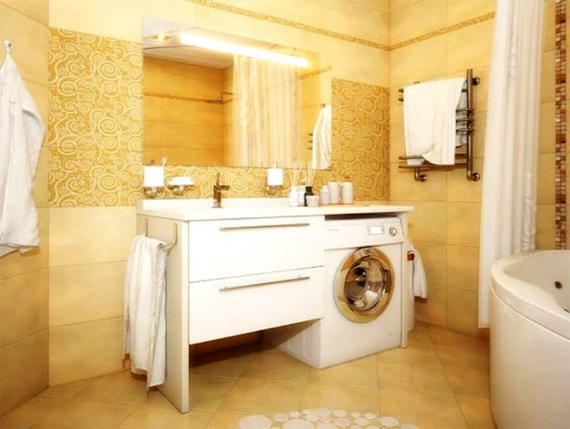 Стиральная машина в ванной 4 кв м