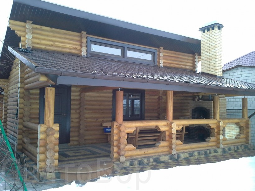 Каркас беседки из бревен