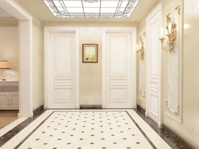 Двухцветные холлы в классическом стиле