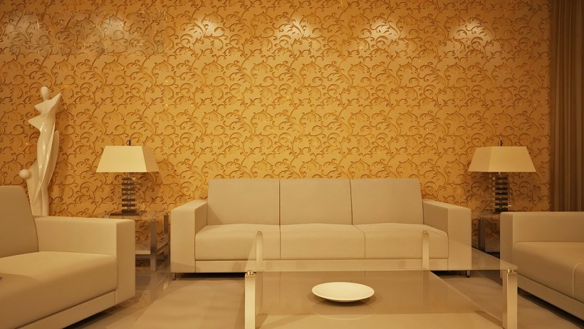 Золотистые панели для стен