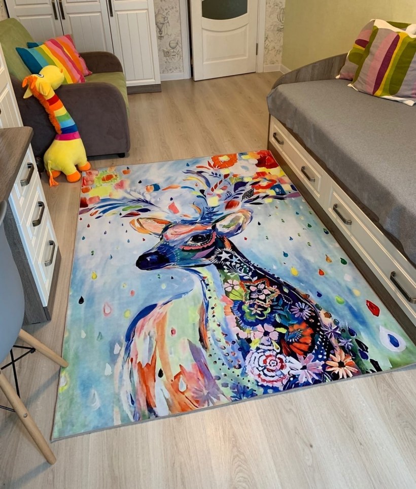 Ковер олень из микрофибры