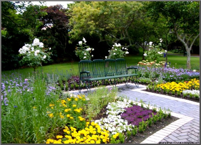 Клумбы у зоны отдыха