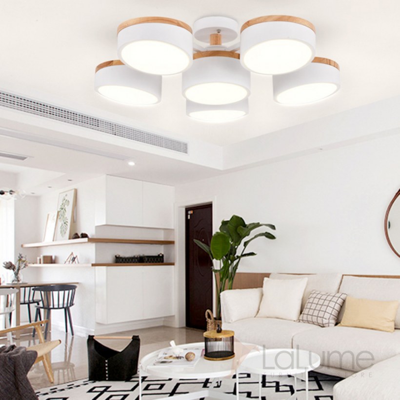 Люстра в скандинавском стиле для низкого потолка