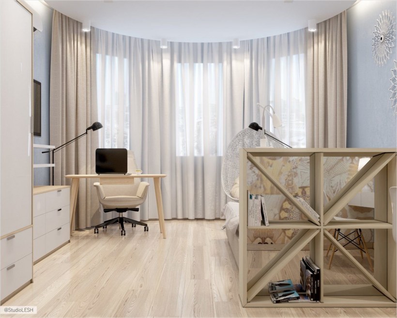 Студия спальня с эркером