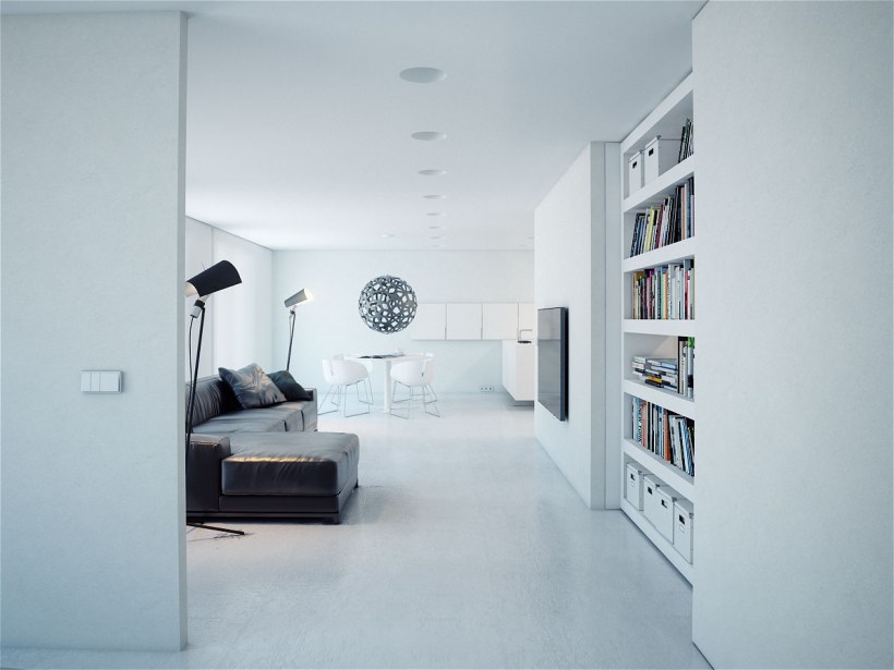 Белая квартира в стиле Минимализм