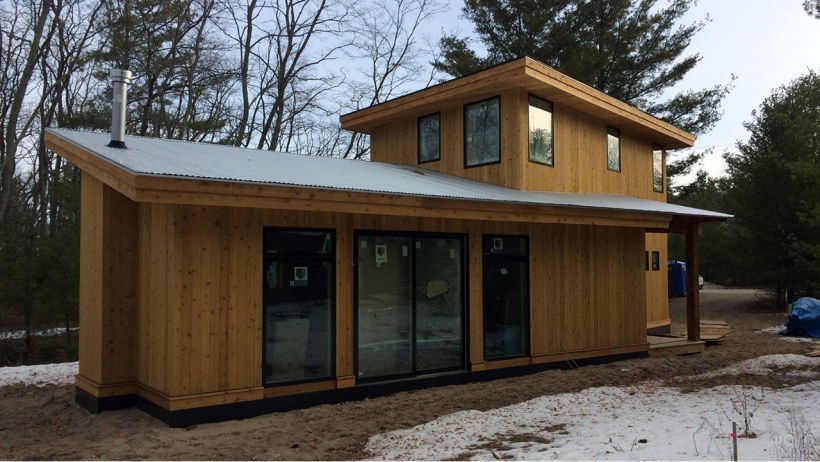 Деревянный дом 50 кв м с односкатной крышей