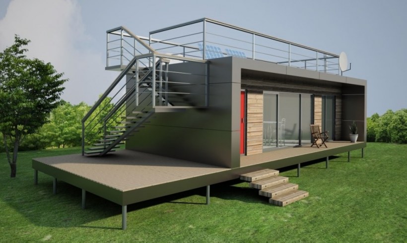 Модульный дом с плоской крышей