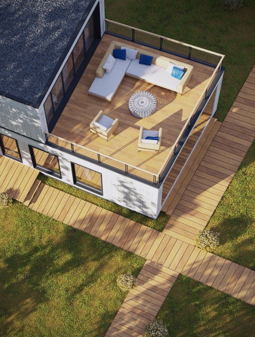 Каркасный дом с плоской крышей