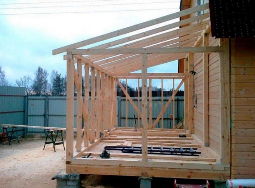 Пристрой к дому из бруса 6на6