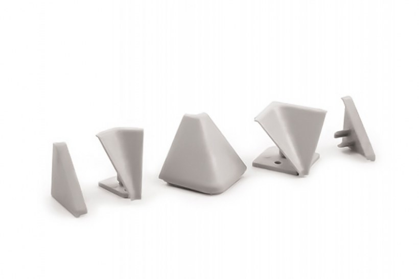 Комплект заглушек для плинтуса серый (1) кр