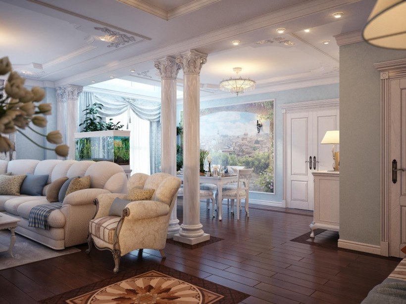 Колонны в гостиной