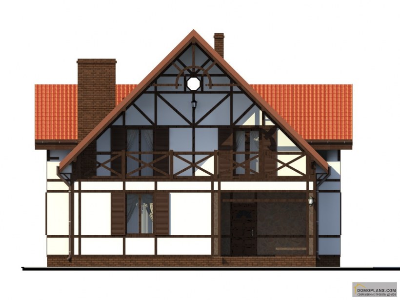 Дом с мансардой в стиле фахверк