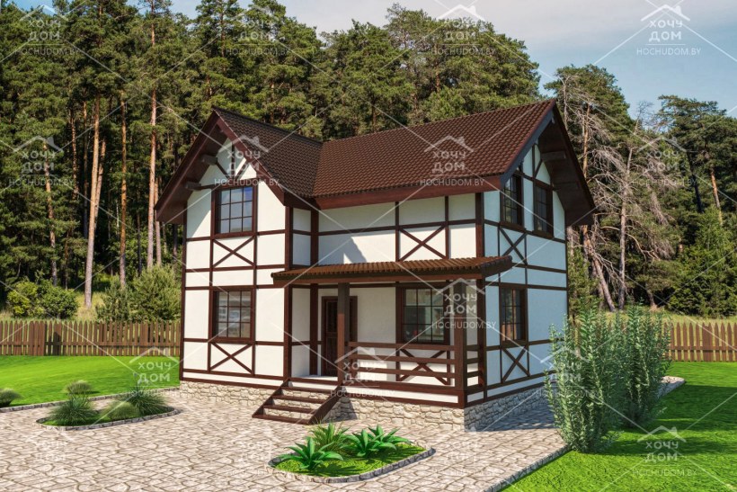 Дача в стиле фахверк