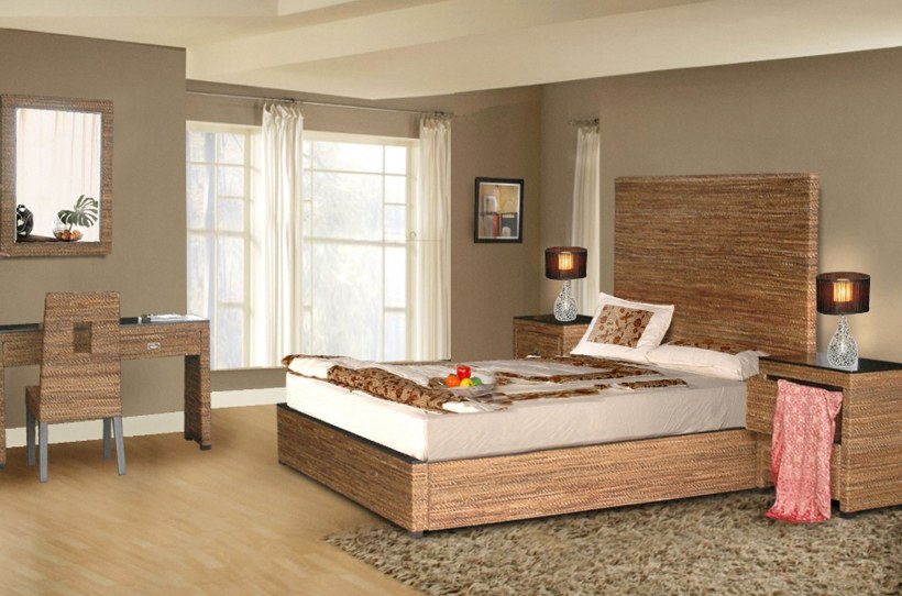 Спальня из ротанга в интерьере