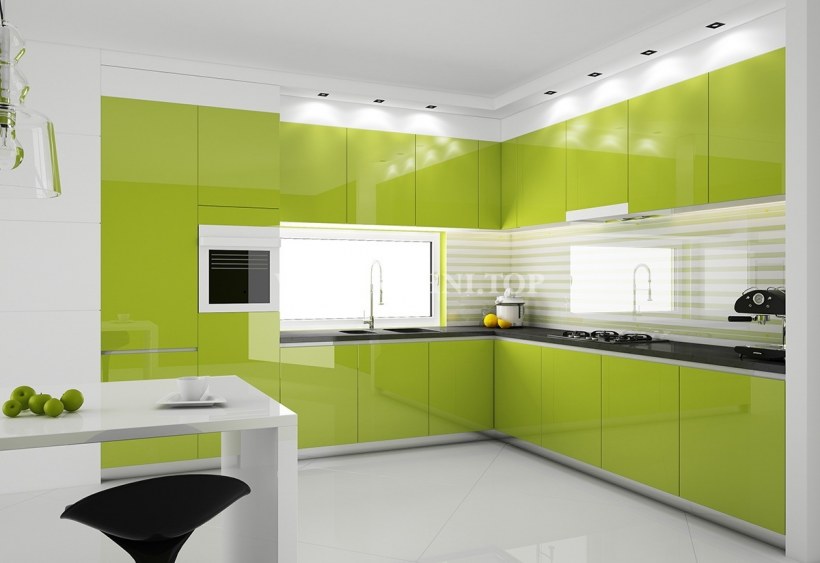 Кухня в оливковых тонах