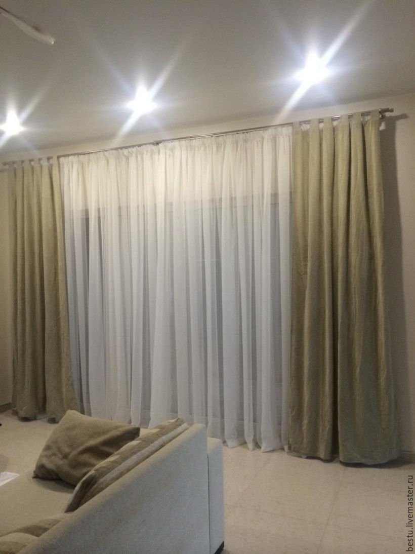 Тюль в спальню складкой
