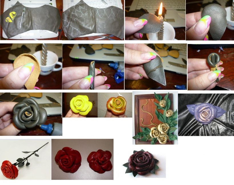 Цветы из кожи своими руками
