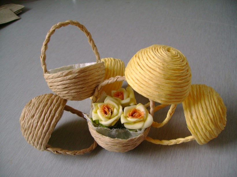 Корзинка из бечевки