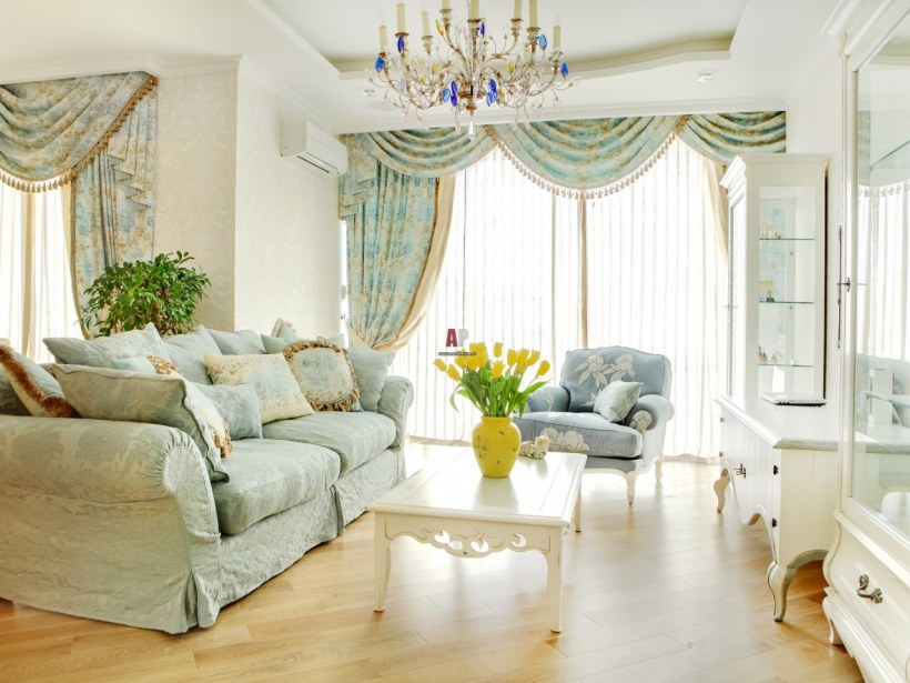 Гостиная в пастельных тонах