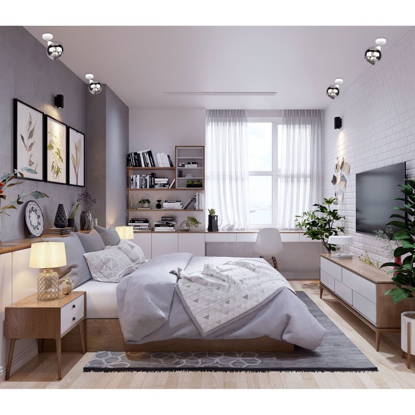 Скандинавский стиль иея спальня