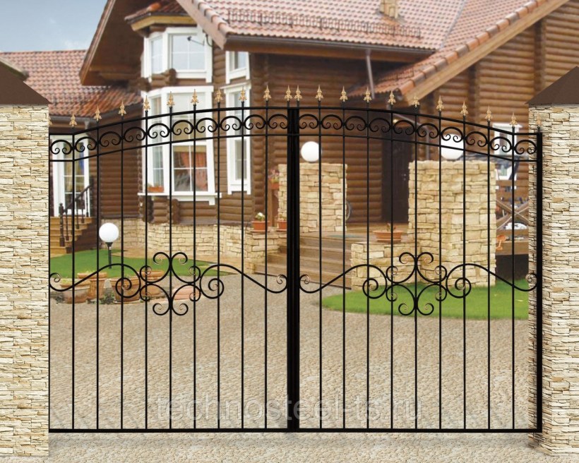 Красивые металлические ворота