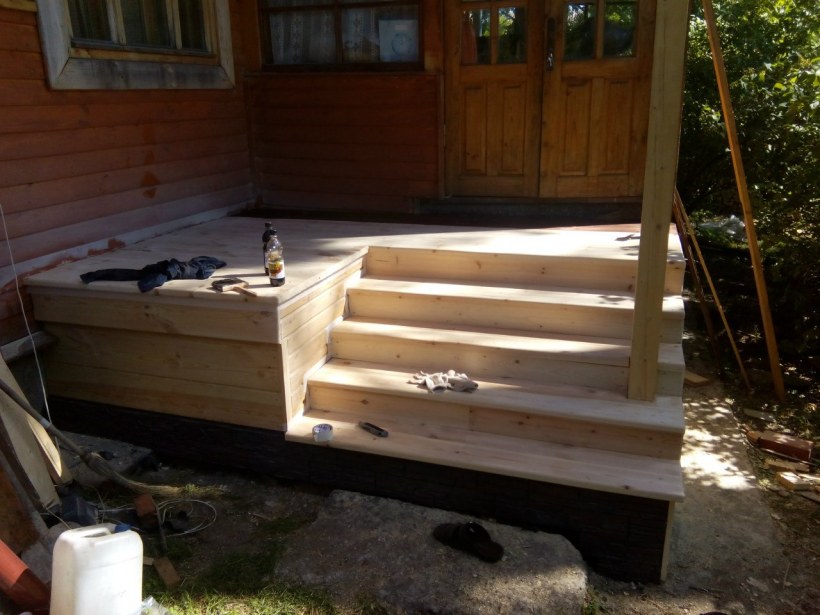 Каркас крыльца из бруса