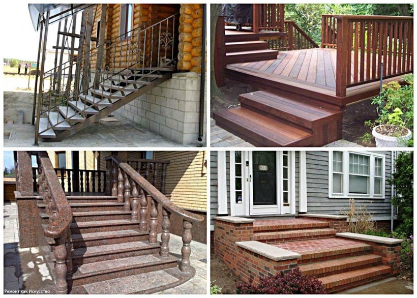 Крыльцо со ступеньками в частном доме