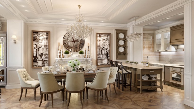 Кухня-гостиная в английском стиле