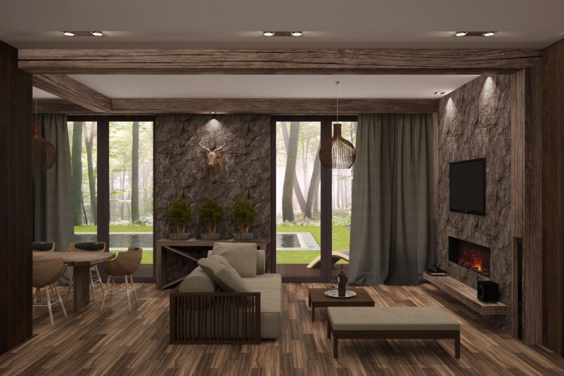 Обеденная зона в эко стиле