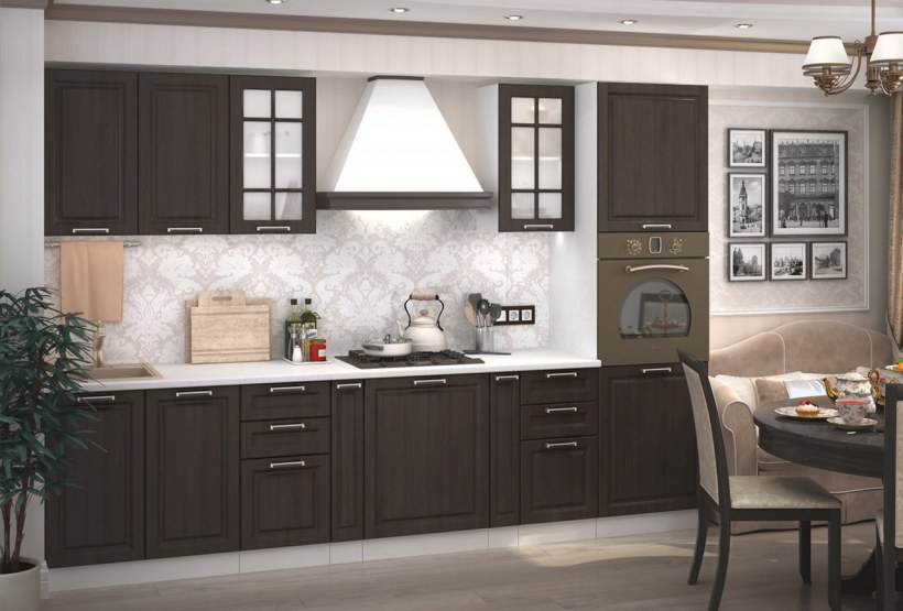 Кухня в шоколадных тонах
