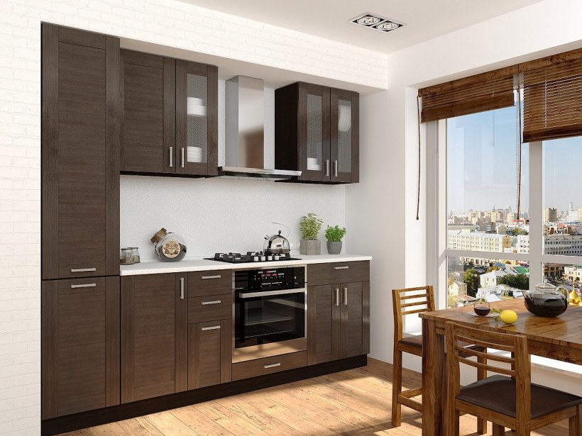 Кухня шоколадного цвета
