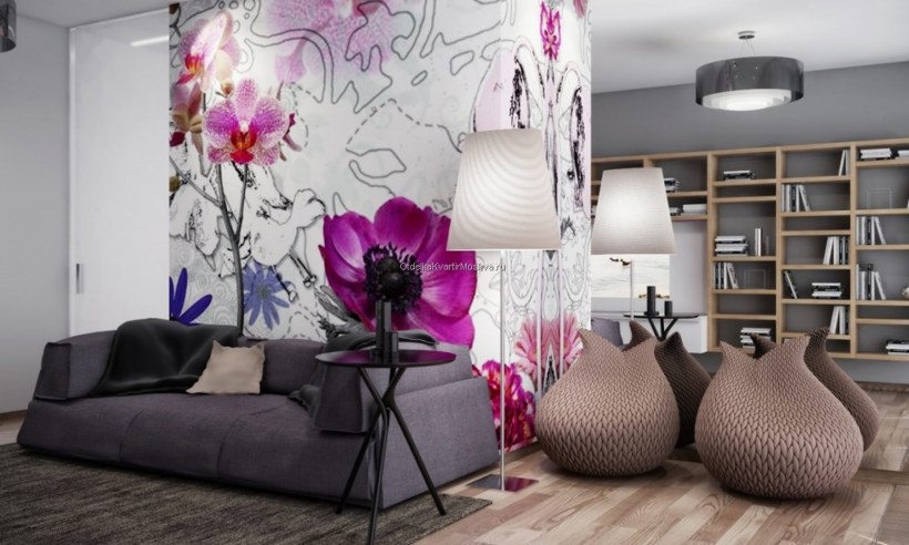 Стильные фотообои в интерьере