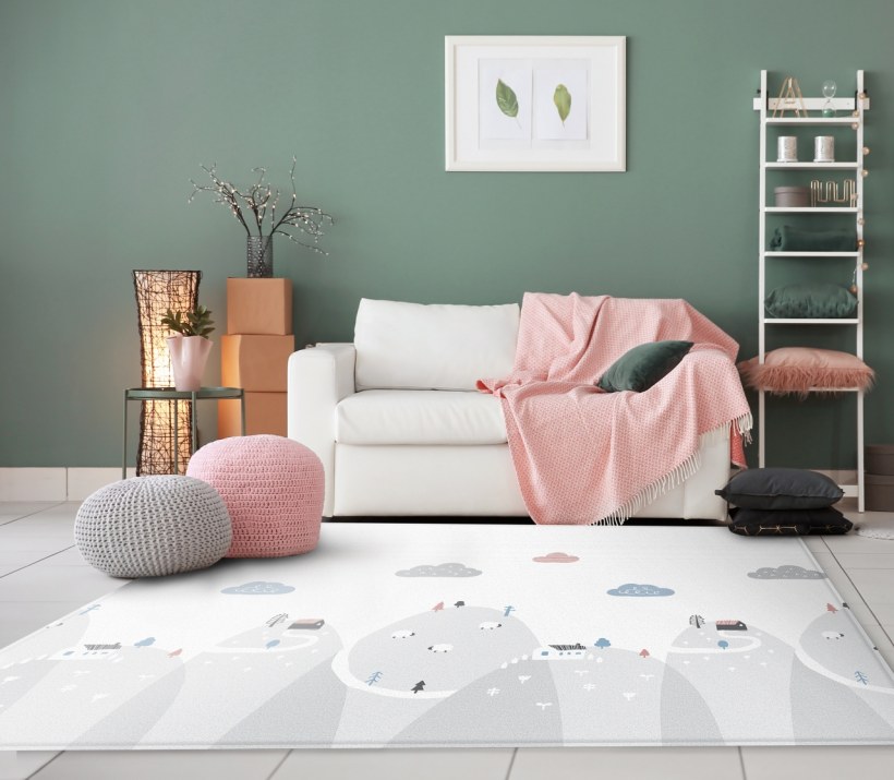 Двухсторонний коврик Parklon Pure Soft монстера холмы