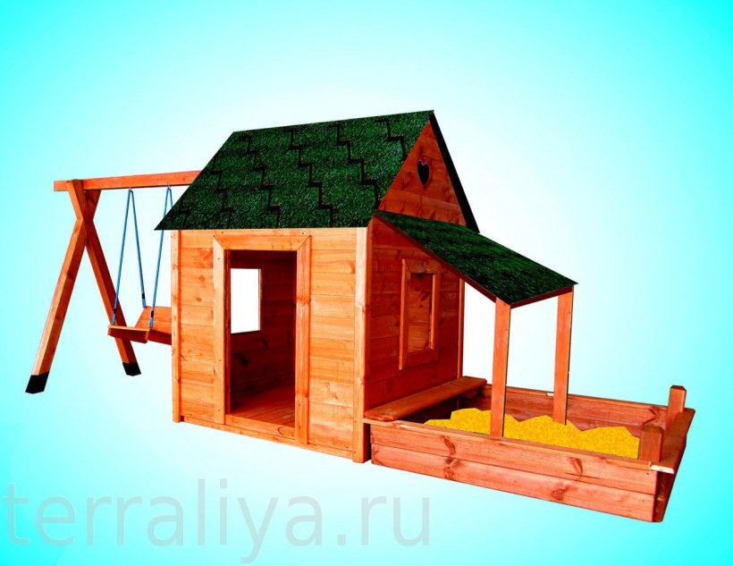 Песочница с домиком