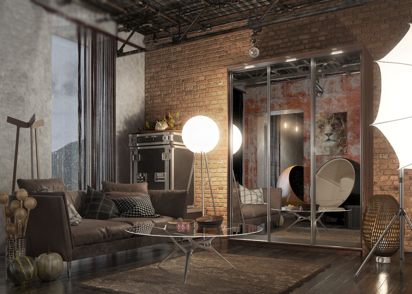 Шкаф в стиле лофт