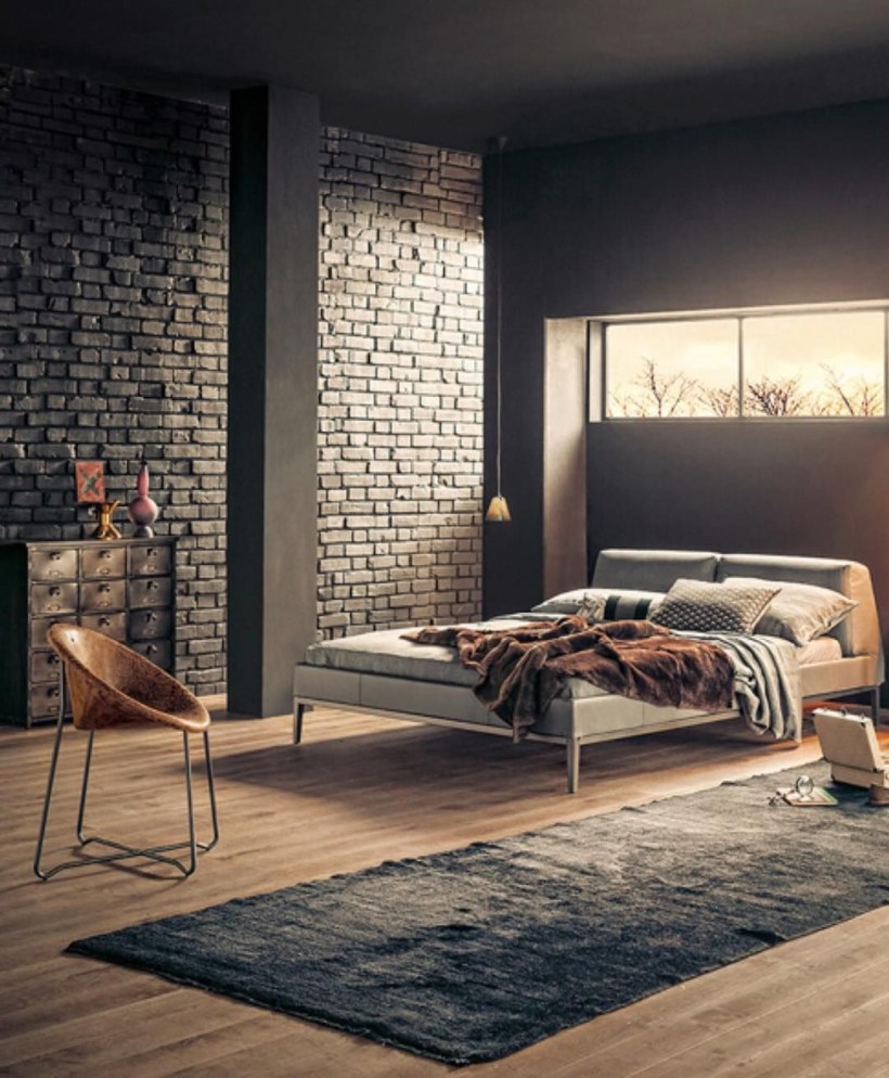 Серая комната в стиле лофт