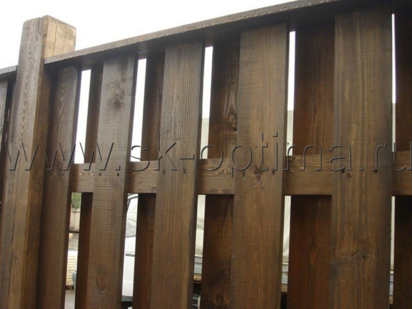 Забор штакетник деревянный