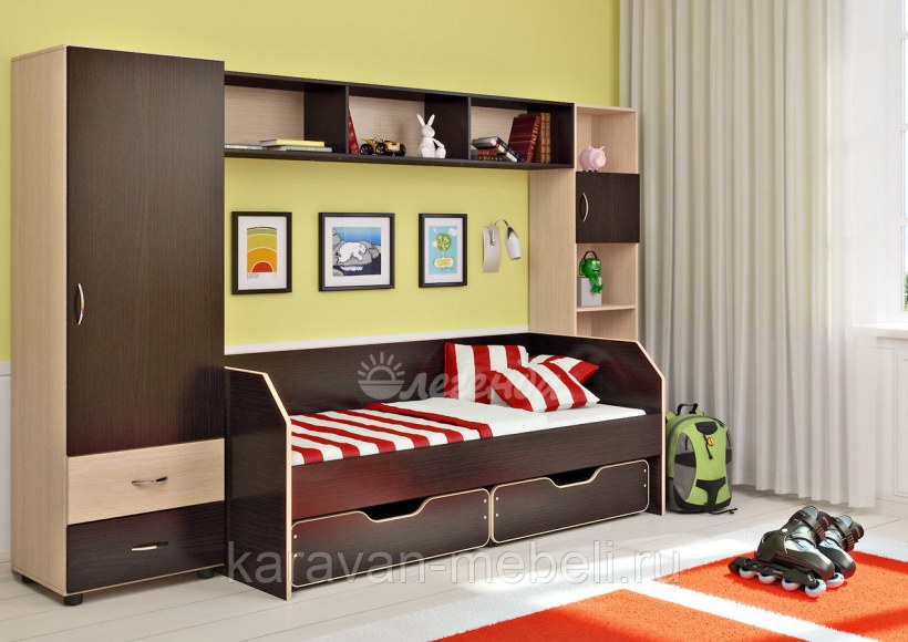Стенка с кроватью для подростка